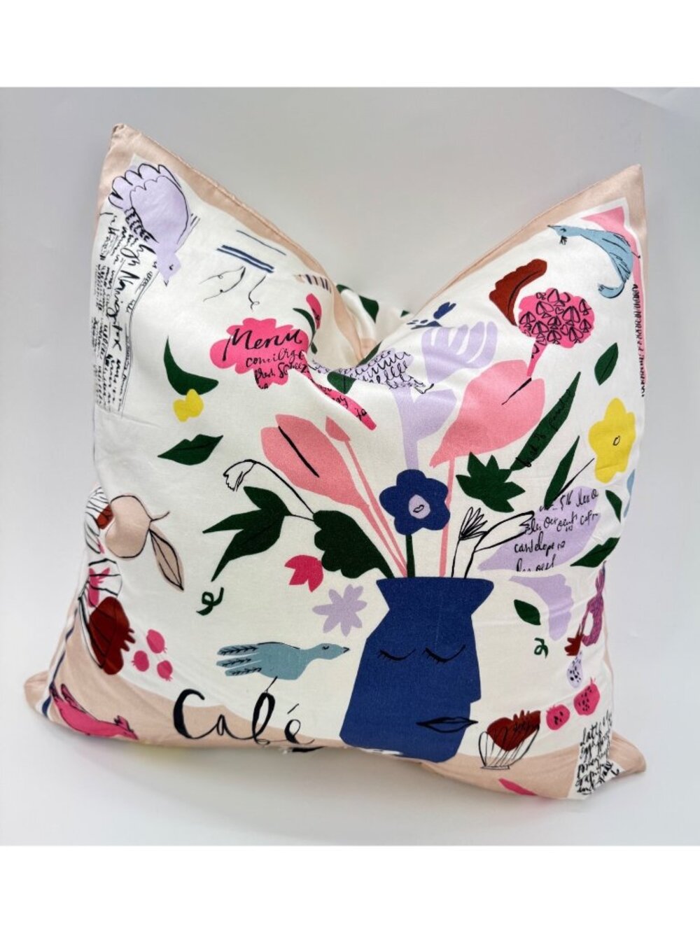 Kate Spade New York Silk Decorative Pillow With insert 20 x 20 Abstract Floral